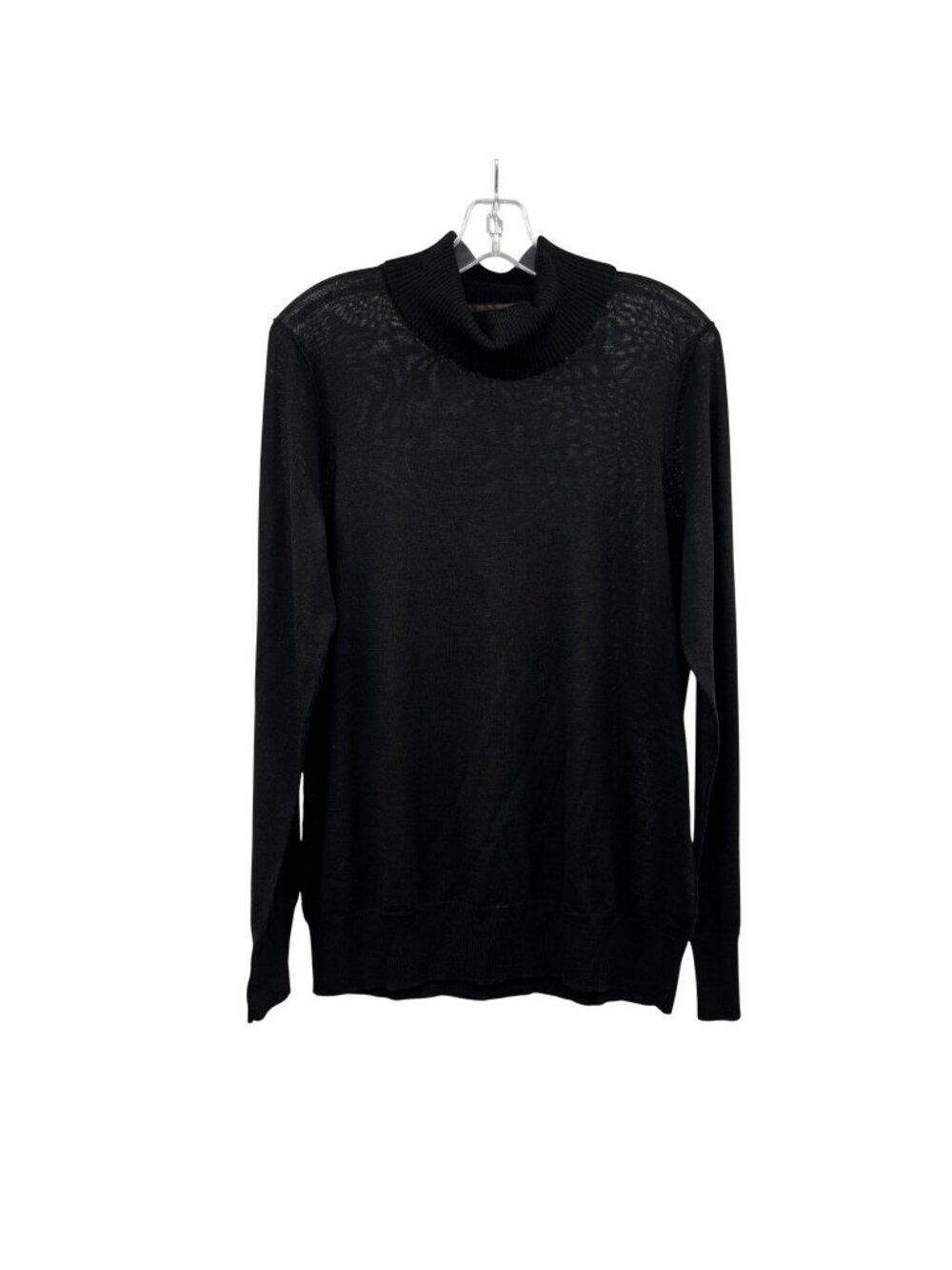 Victor Aflaro Womens Wool Lightweight Sweater Turtleneck Black Size XL